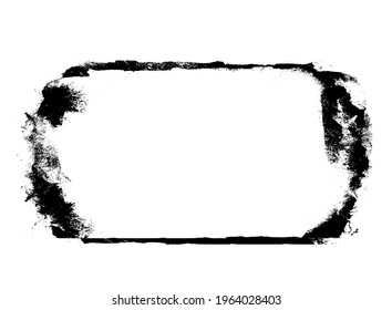 Watercolor black rectangle on the white background. Vector