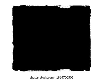 Watercolor black rectangle on the white background. Vector