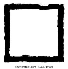 Watercolor black rectangle on a white background. Vector