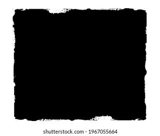 Watercolor black rectangle on the white background. Vector