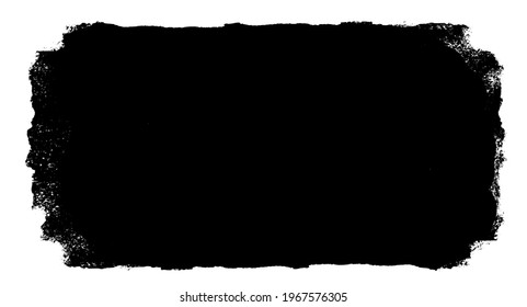 Watercolor black rectangle on the white background. Vector