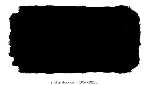 Watercolor Black Rectangle On The White Background. Vector