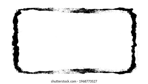 Watercolor black rectangle on white background. Vector