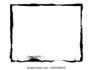 Watercolor black rectangle on the white background. Vector