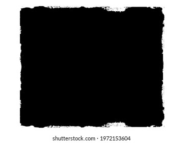 Watercolor black rectangle on the white background. Vector