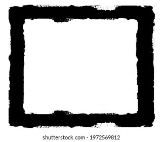 Watercolor black rectangle on the white background. Vector