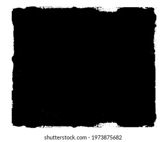 Watercolor black rectangle on the white background. Vector