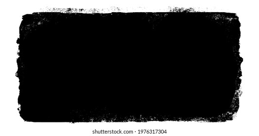 Watercolor Black Rectangle On The White Background. Vector