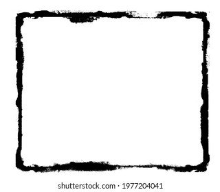 Watercolor black rectangle on the white background. Vector