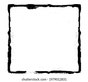 Watercolor black rectangle on the white background. Vector