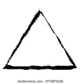 Watercolor black triangle on the white background. Vector