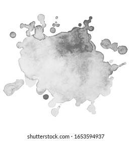 Watercolor black and white backgrounds. .Abstract isolated monochrome vector watercolor stain.