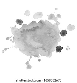 Watercolor black and white backgrounds. .Abstract isolated monochrome vector watercolor stain.