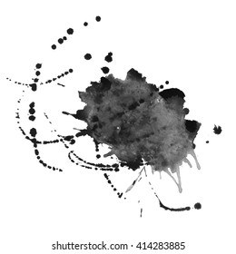 Watercolor black and white backgrounds. Vector illustration.