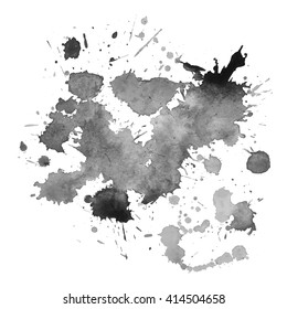 Watercolor black and white backgrounds. Vector illustration.