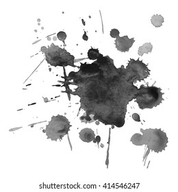 Watercolor black and white backgrounds. Vector illustration.