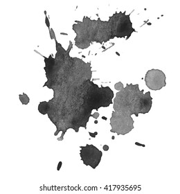 Watercolor black and white backgrounds. Vector illustration.