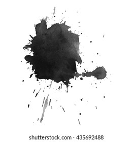 Watercolor black and white backgrounds. Vector illustration.