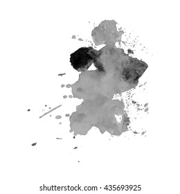 Watercolor black and white backgrounds. Vector illustration.