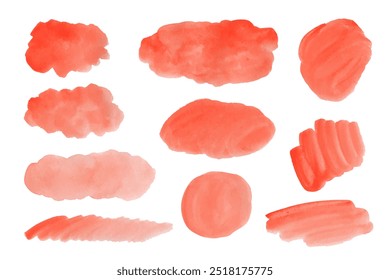 Watercolor blobs, backgrounds, textures. Warm autumn colors. Red, pink. Soft colorful gradients, washes.