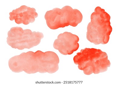 Watercolor blobs, backgrounds, textures. Warm autumn colors. Red, pink. Soft colorful gradients, washes.