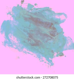  Watercolor blobs isolated on pink background. Vector illustration