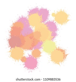 Watercolor Blobs on a White Background