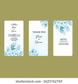Watercolor bloom corner invite with soft layout and romantic accents.
