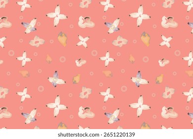 Watercolor Blossom Veil é um padrão suave, romântico floral sem costura capturando a essência do sonho, perfeito para intemporais românticos, femininos, ou vibrações de design etéreo 

