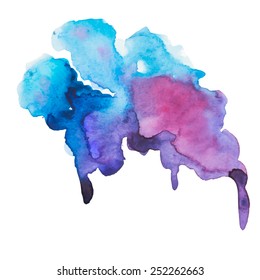 watercolor blot, background, isolated on white background.