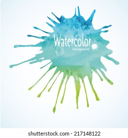 Watercolor blot. Hand-drawn painted, vector element for design  