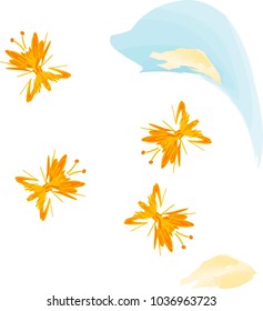 watercolor blot isolated on white background, butterflies, vector, abstract