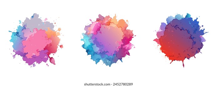 Watercolor blots. Abstract watercolor drop Splashes