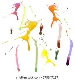 watercolor blots isolated vector texture