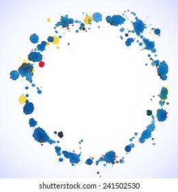 watercolor blots round frame for your disign