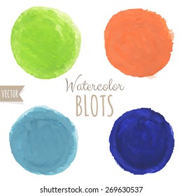 Watercolor Blots, Vector Illustration