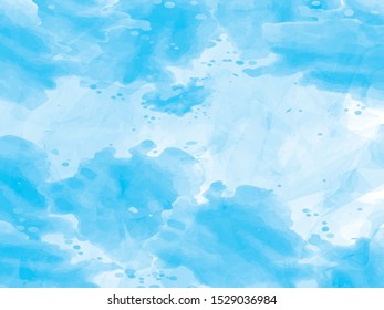 Watercolor blue abstract background. Brush paint watercolor abstract background. Hand painted watercolor background.