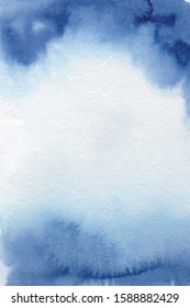 Watercolor blue abstract texture Hand drawn backgriund Vector
