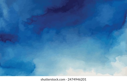 Watercolor Blue Background. Christmas Watercolor Background