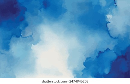 Watercolor Blue Background. Christmas Watercolor Background