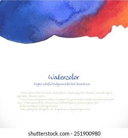 Watercolor blue background for decoration