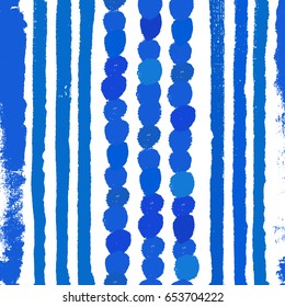 Watercolor blue background. Paint texture. Hand drawn vector pattern with brushstrokes