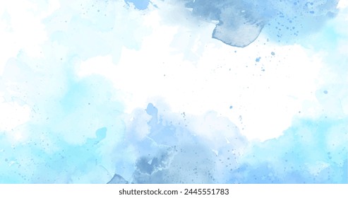 Watercolor blue background vector design in eps 10