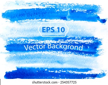watercolor blue background. Vector illustration
