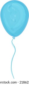 
Watercolor blue balloon. Vector illustration