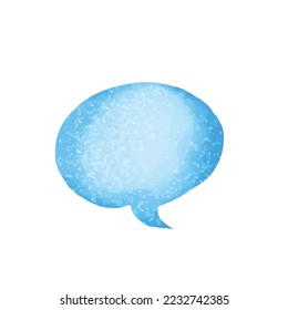 Watercolor blue bubble talk or speech buble popular element