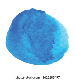 Watercolor blue circle vector Illustration.