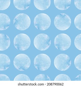 Watercolor blue circles seamless pattern. Can be used as background.