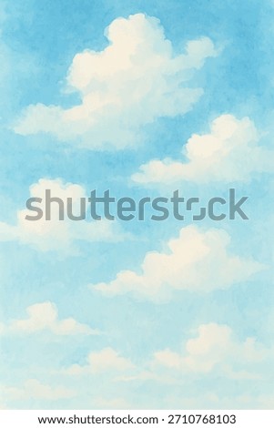 watercolor blue cloudy sky background