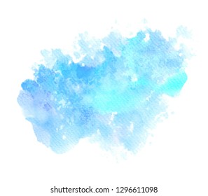 Watercolor blue colour paper texture vector scribble drawing splash. Hand drawn liquid colorful vivid art element for design, card, grunge wallpaper